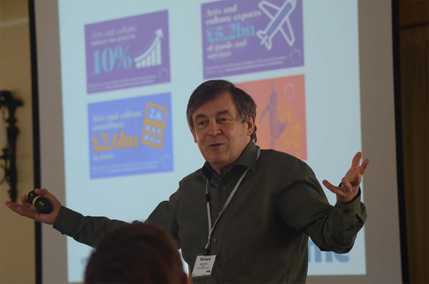 Bernard Ross in midst of giving a seminar