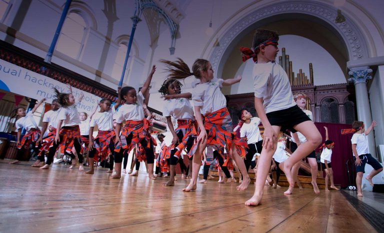 Hackney Learning Trust | Pupils dancing during an exercise